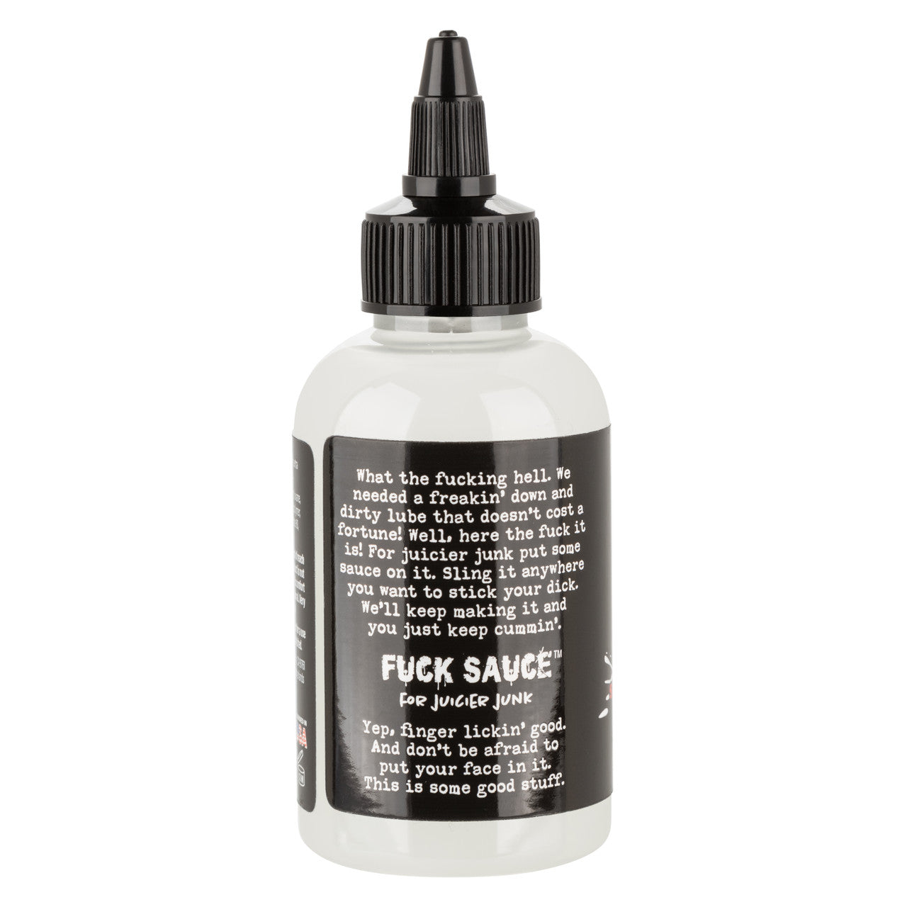 Close-up of the side of the Fuck Sauce Cum Unscented Hybrid - 4oz | Kinkly Shop