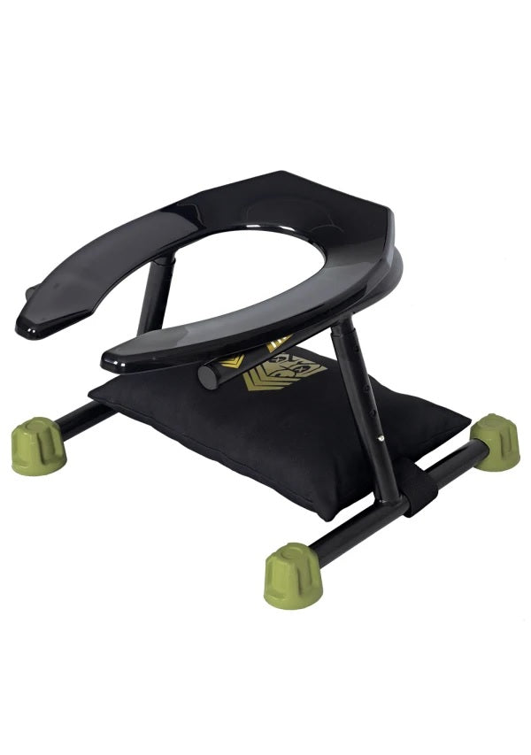 Fort Troff Trench Rider rimming seat shown with the optional head pillow underneath the seat for the giver's comfort. | Kinkly Shop