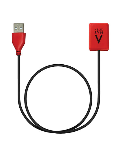 Aneros Vibrating Helix Syn V charging cable. It has a magnetic connector on one end with a USB on the other. | Kinkly Shop