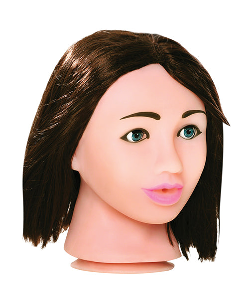 The Pipedream Fuck My Face brunette with a clear view of the gigantic, powerful suction cup at the base of the neck. | Kinkly Shop