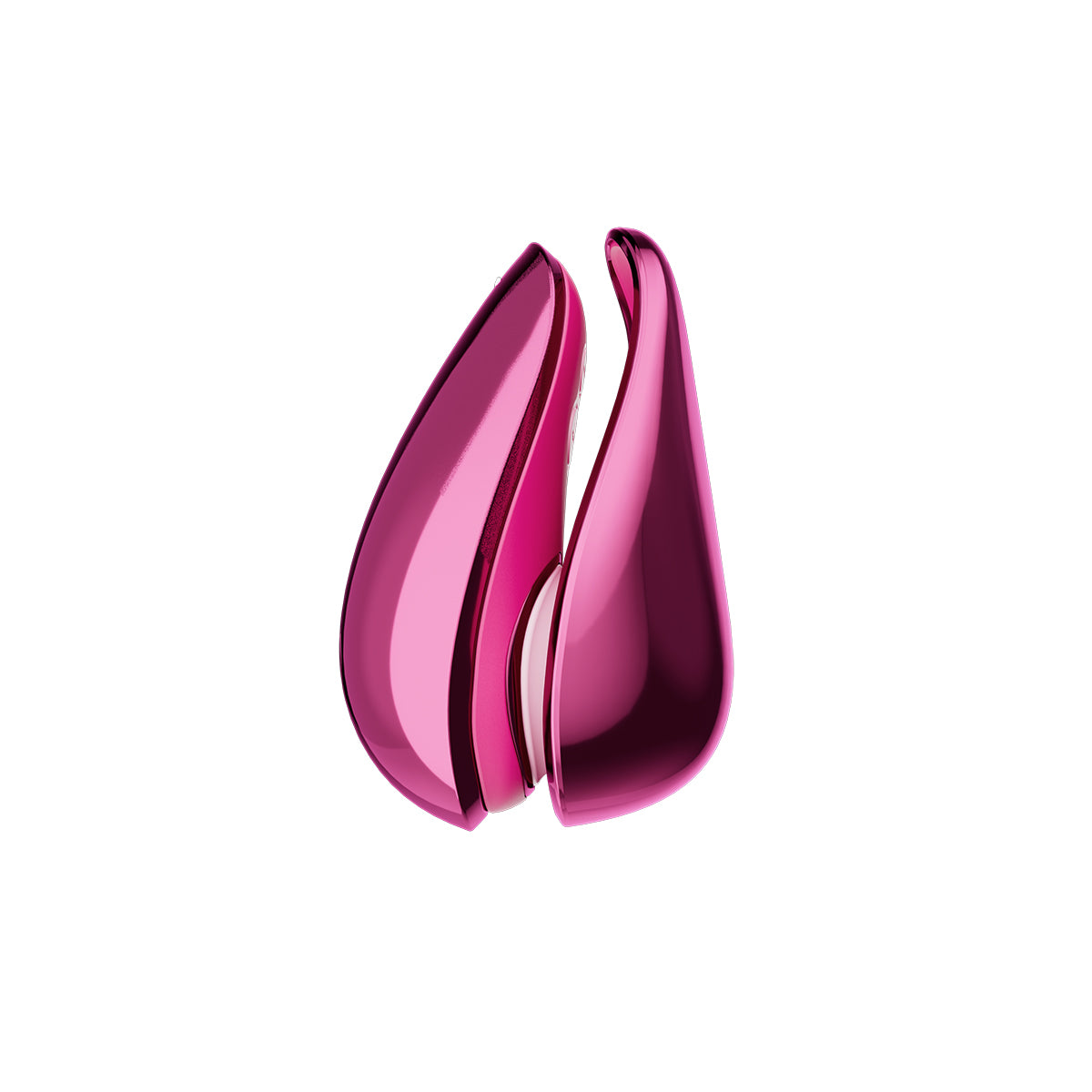 The Womanizer x Iggy Azalea Liberty 2 shown from the side with the lid slightly pulled off. This showcases how the lid fits onto the vibrator and protects it when it isn't in use. | Kinkly Shop