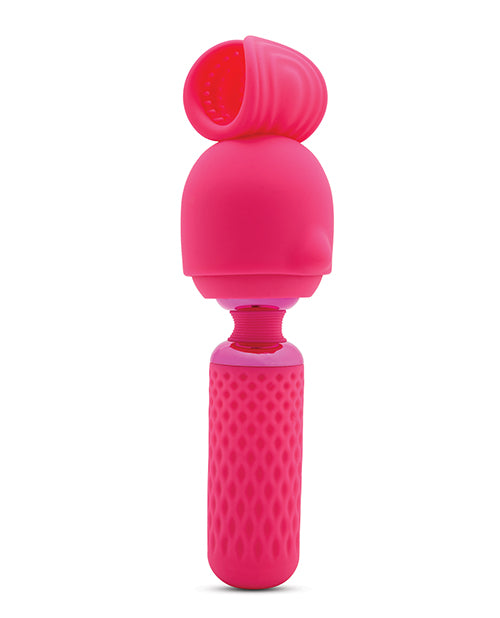 The Nubii: Harlow Mini shown with the optional attachment head attached on top of the vibrator. | Kinkly Shop
