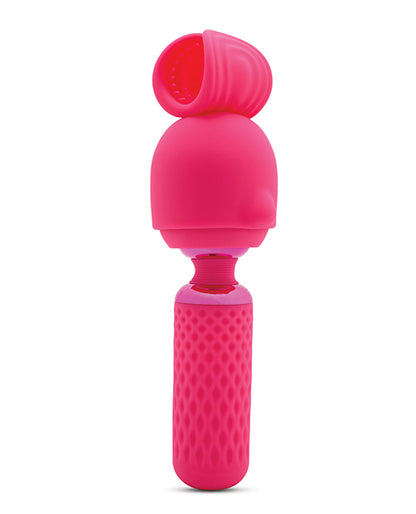 The Nubii: Harlow Mini shown with the optional attachment head attached on top of the vibrator. | Kinkly Shop