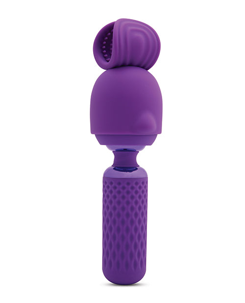 The Nubii: Harlow Mini shown with the optional head attachment placed on top of the vibrator. | Kinkly Shop