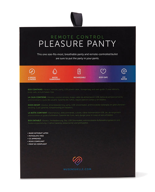 Backside of the packaging of the Pleasure Panty Bullet with Remote | Kinkly Shop