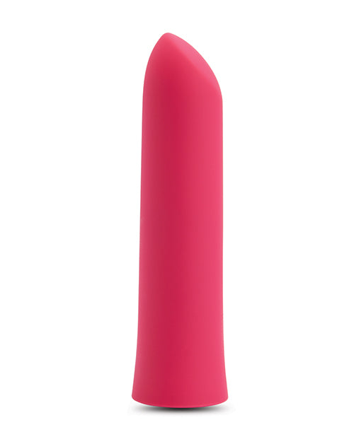 Side view of the Nubii: Sunni Warming Bullet showcases the angled tip of the vibrator for pinpoint, broad stimulation. | Kinkly Shop