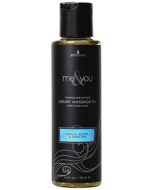 The Sensuva Me & You Massage Oil in Vanilla, Sugar, and Sweet Pea | Kinkly Shop