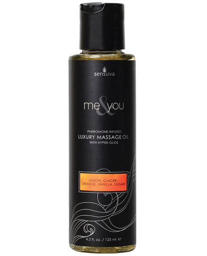 The Sensuva Me & You Massage Oil in Lemon, Ginger, Orange, Vanilla, Sugar | Kinkly Shop