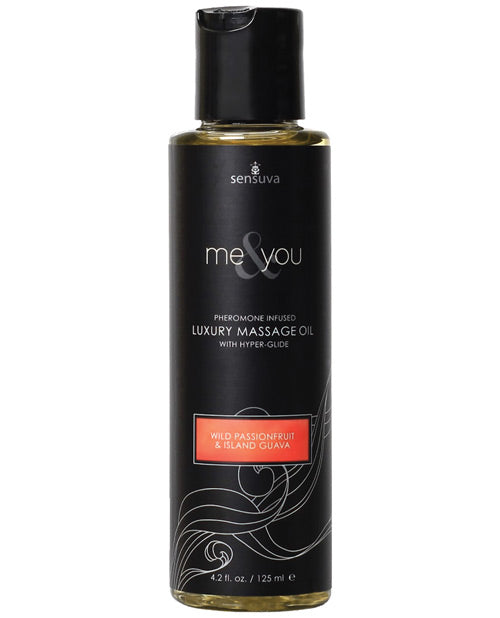 The Sensuva Me & You Massage Oil in Wild Passionfruit and Island Guava. | Kinkly Shop