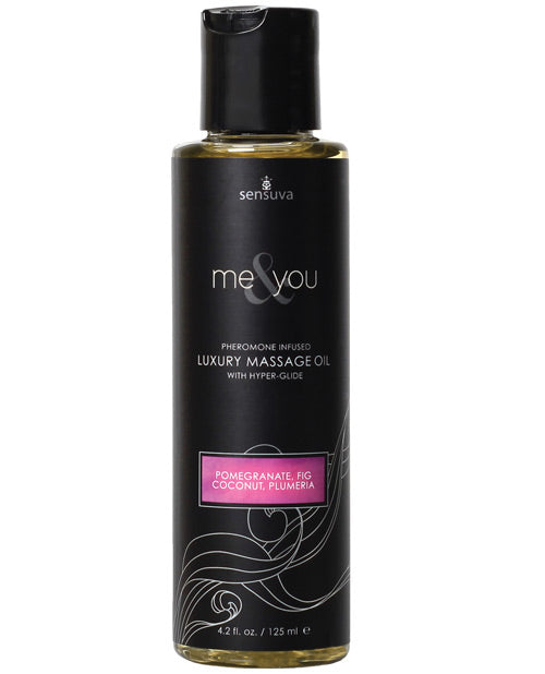 The Sensuva Me & You Massage Oil in Pomegranate, Fig, Coconut, Plumeria. | Kinkly Shop