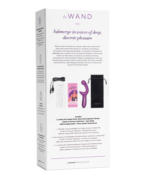 Backside of the packaging of the Le Wand XO | Kinkly Shop