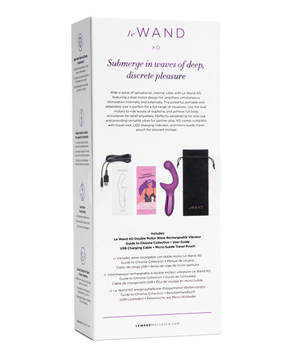 Backside of the packaging of the Le Wand XO | Kinkly Shop
