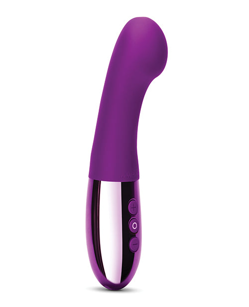 The Le Wand Gee vibrator in black cherry against a plain white background | Kinkly Shop