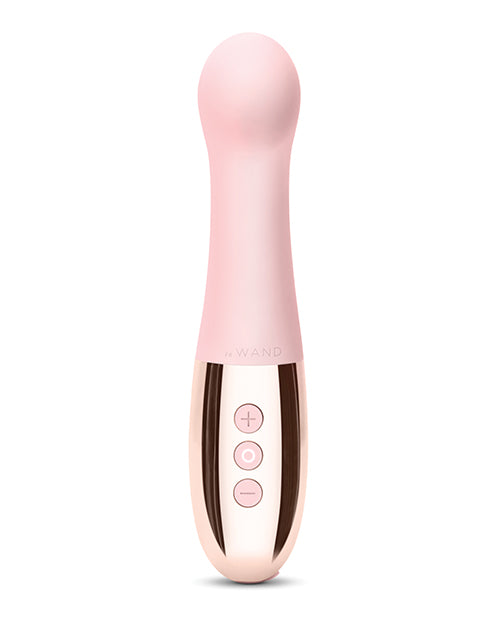 Top-down view of the Le Wand Gee vibrator showcases how much thicker the tip of the vibrator is compared to the shaft itself. | Kinkly Shop