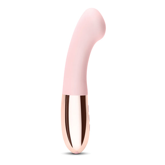 Le Wand Gee vibrator in Rose Gold against a plain white background | Kinkly Shop