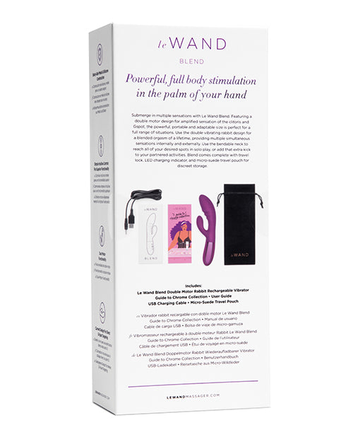 The backside of the Le Wand Blend vibrator packaging | Kinkly Shop