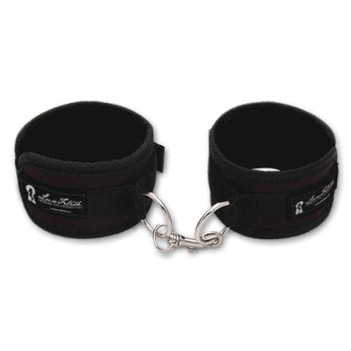 The Lux Fetish Love Cuffs in front of a plain white background | Kinkly Shop