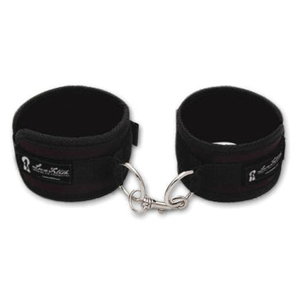 The Lux Fetish Love Cuffs in front of a plain white background | Kinkly Shop