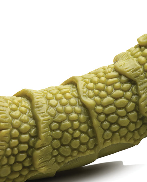 Close-up shot of the intense, pebbled texture all along the shaft of the Creature Cocks Swamp Monster | Kinkly Shop