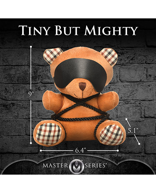 The Master Series Rope Teddy Bear with measurements superimposed over the photo. All measurements are included within the text description. | Kinkly Shop