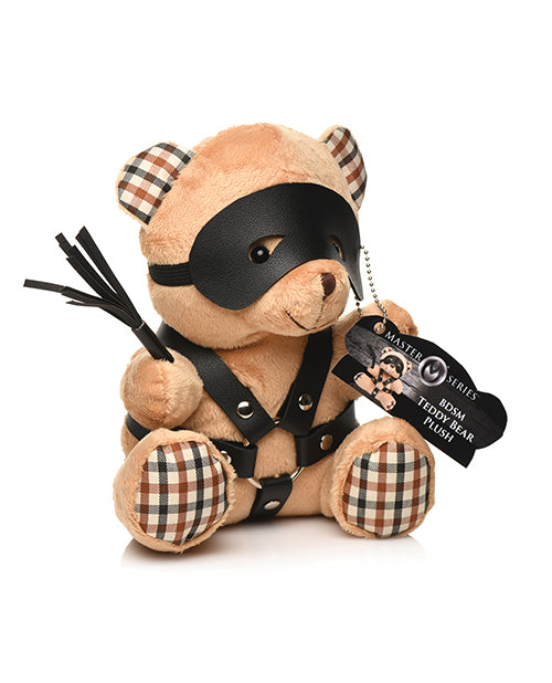 A 3/4ths angle on the Master Series BDSM Teddy Bear | Kinkly Shop