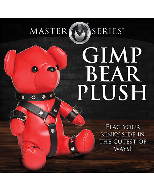 The Master Series Gimp Bear. Text on the image reads: "Gimp bear plush. Flag your kinky side in the cutest of ways" | Kinkly Shop