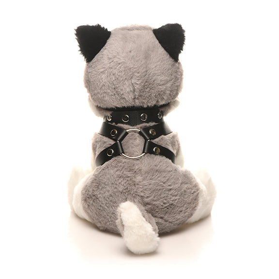 Backside of the Max the Fetish Pup showcasing the back side of the harness and the collar. | Kinkly Shop