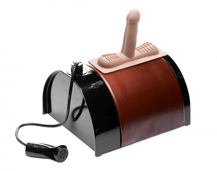 The The Saddle Deluxe Sex Machine in front of a plain white background | Kinkly Shop