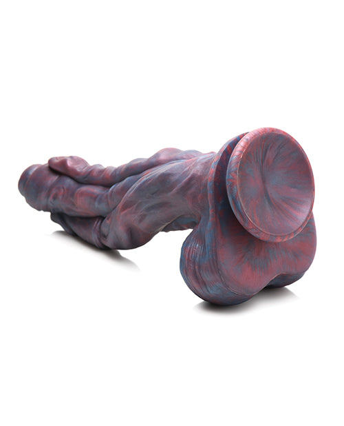 Close-up on the suction cup on the base of the Creature Cocks Hydra. It's a separate, built-in suction cup in the same silicone and colors. | Kinkly Shop