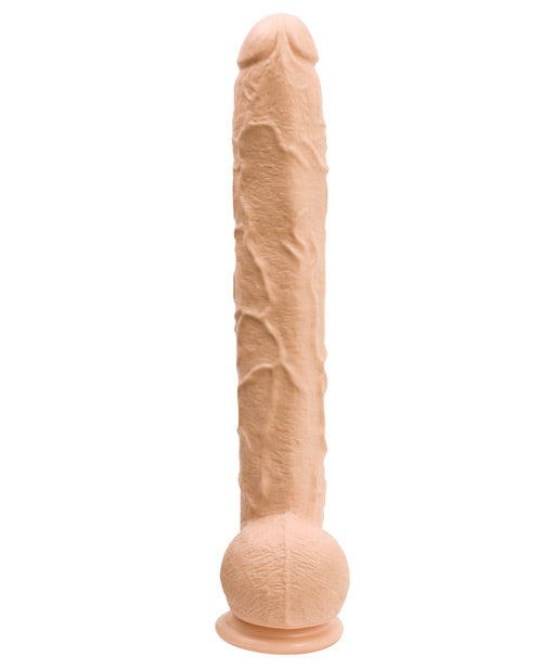 Underside of the Dick Rambone. The dildo has realistic, round balls as well as an ultra-veined shaft to a circumsized head. | Kinkly Shop