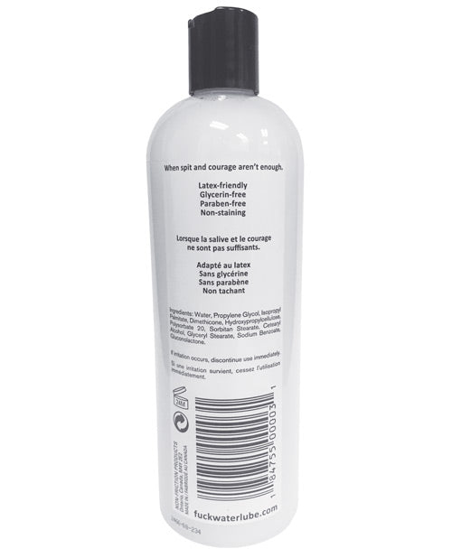 Backside of the FuckWater Hybrid Lubricant | Kinkly Shop