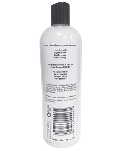 Backside of the FuckWater Hybrid Lubricant | Kinkly Shop