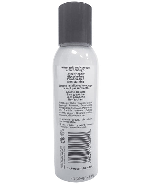 Backside of the FuckWater Hybrid Lubricant packaging | Kinkly Shop