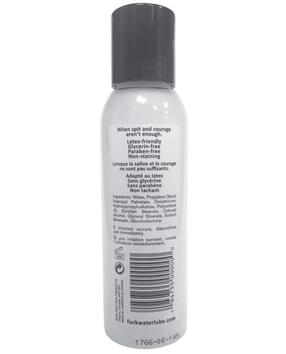 Backside of the FuckWater Hybrid Lubricant packaging | Kinkly Shop