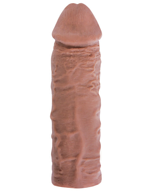The Be Shane Girth Enhancing Extension in front of a plain white background. The extension looks extremely realistic with tons of veining and a pronounced, circumsized head. | Kinkly Shop