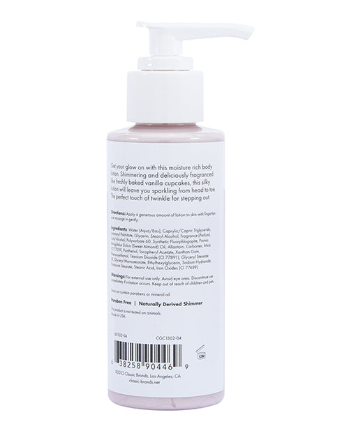 Backside of the CG Glow Cupcake Shimmer Body Lotion | Kinkly Shop
