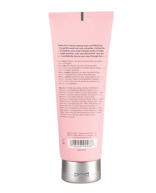 The backside of the COOCHY Fab Fresh Feminine Wash tube | Kinkly Shop