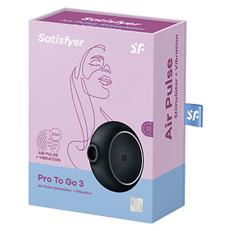 Satisfyer Pro To Go 3 in Black | Kinkly Shop