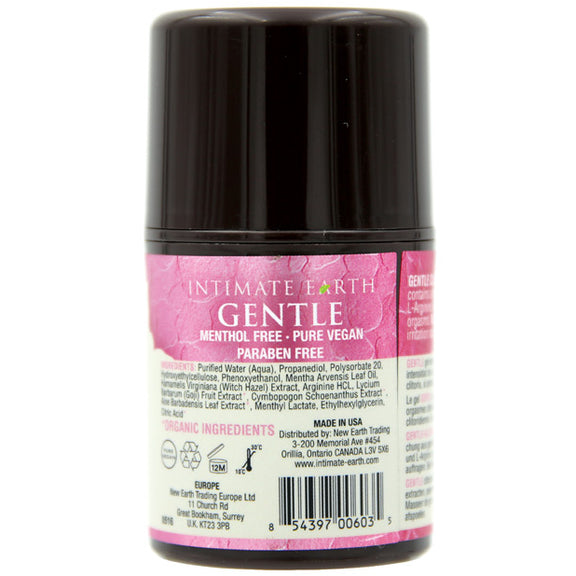 Backside of the packaging of the Intimate Earth Gentle Clitoral Gel | Kinkly Shop