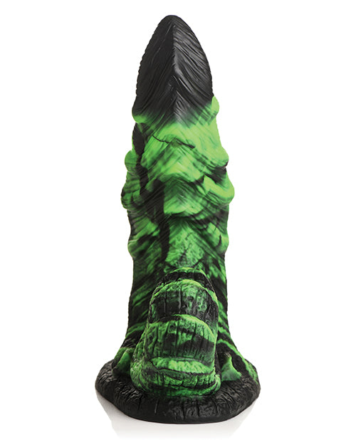 Close-up of the texture on the Creature Cocks Glowzilla. It has sloping ribbing on it for constant stimulation. | Kinkly Shop