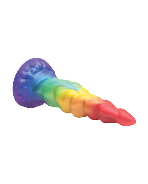 Side view of the Creature Cocks Magic Rider. The dildo gradually gets larger in size with a very thin tip and a pretty thick shaft near the base. | Kinkly Shop