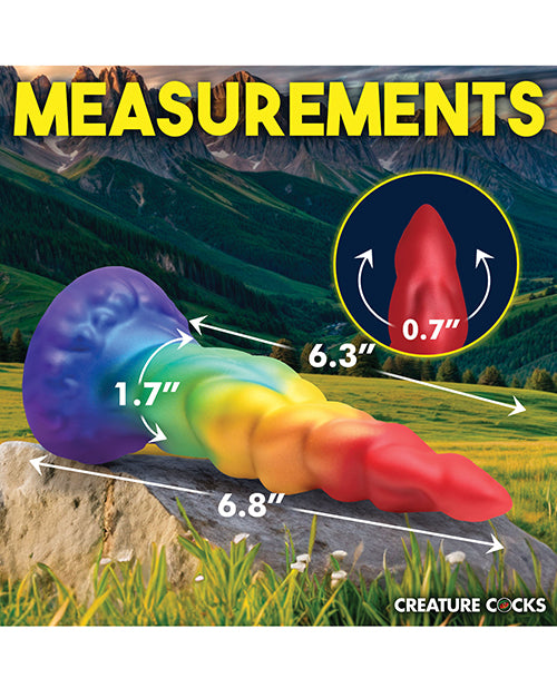 The Creature Cocks Magic Rider shown with measurements and numbers superimposed on top of it. All measurements can be found within the product text description. | Kinkly Shop