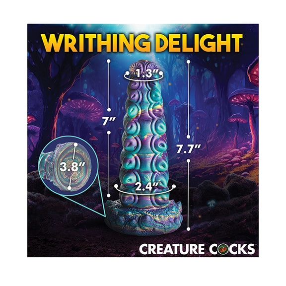 The measurements of the Creature Cocks Chrysalis. All measurements are included within the product text description. | Kinkly Shop