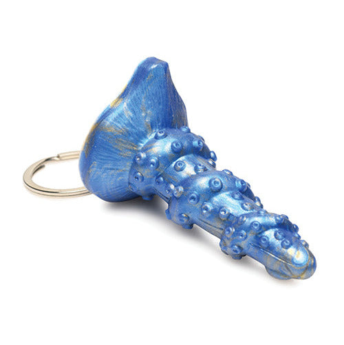 The Creature Cocks Lord Kraken Key Chain in front of a plain white background. It's small and keychain sized. | Kinkly Shop