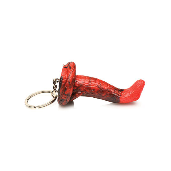 Side view of the Creature Cocks King Cobra Key Chain. The dildo keychain has a slightly tipped "head" for realistic snake-like designs. | Kinkly Shop