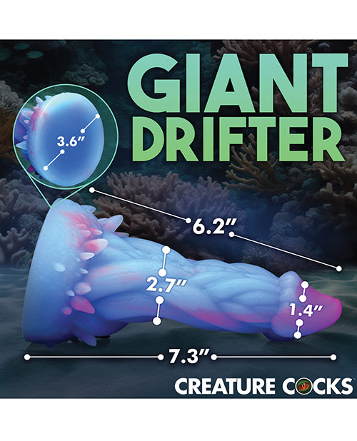 The Creature Cocks Nomura with measurements superimposed over top of its length. All measurements can be found within the text product description. | Kinkly Shop