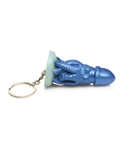 Side view of the Creature Cocks Cocktopus Key Chain. The key chain looks like a mini version of the same full-sized dildo. | Kinkly Shop