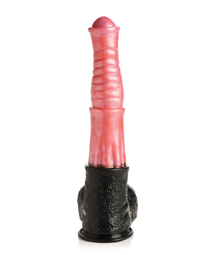 Top-down view of the Creature Cocks Giant Centaur XL showcases the ribbed texturing along the top half of the insertable shaft. | Kinkly Shop