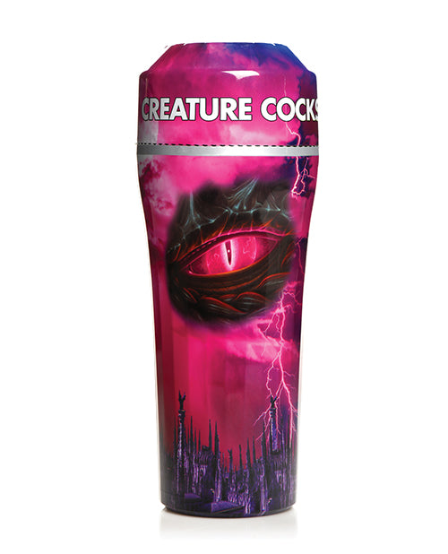 The Creature Cocks Predator Stroker shown in its full plastic wrap around the case and lid. | Kinkly Shop