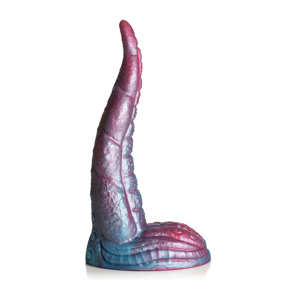 Side view of the Creature Cocks Tentacle. This showcases how thin the tip is and how thick the dildo gets towards the base of the shaft. | Kinkly Shop
